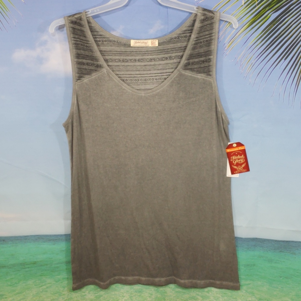 Faded Glory Plus Size 3X  Women's Tank Top Gray